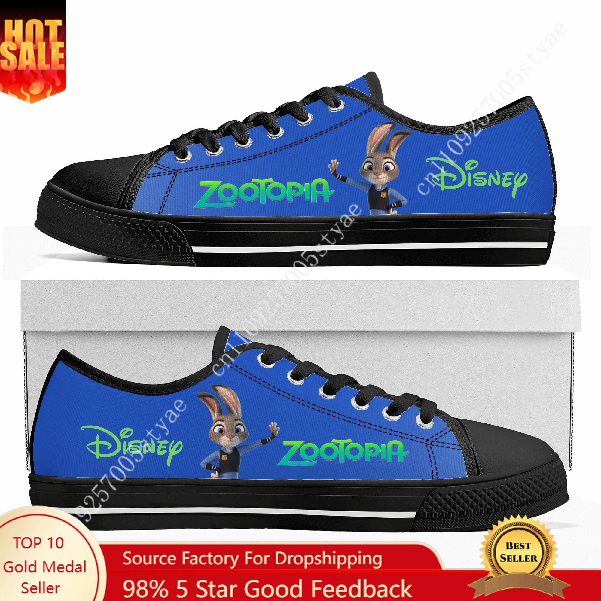 

Кроссовки Disney Zootopia Judy Hopps Officer Low Top, высококачественные кеды для мужчин и женщин, повседневная обувь из канваса, индивидуальный дизайн