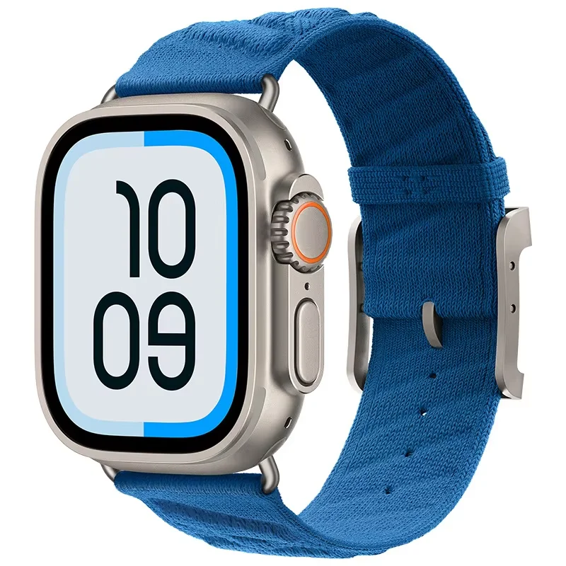 En Mer Bleu Nuit Band für Apple Watch 10 46 mm 42 mm Correa Nylon Loop Armband für Iwatch 9 8 7 6 Ultra 49 mm 44/45/38 mm Armband – Detail 4
