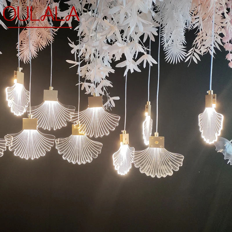 

OULALA Modern Wedding Lamp Festival Lights Atmosphere LED Light for Party Stage Road Lead Ginkgo Leaf Background Decoration