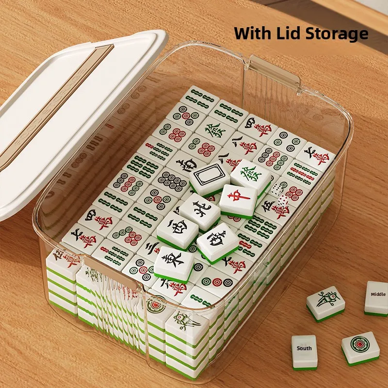

Утолщенная прозрачная пластиковая коробка для хранения для домашнего использования, органайзер для карт для игры в маджонг и различных предметов