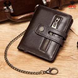 Rfid Credit Card Holder Wallets Men Top Layer Leather Metal Aluminum Business Bank Cardholder Male Case Minimalist Wallet