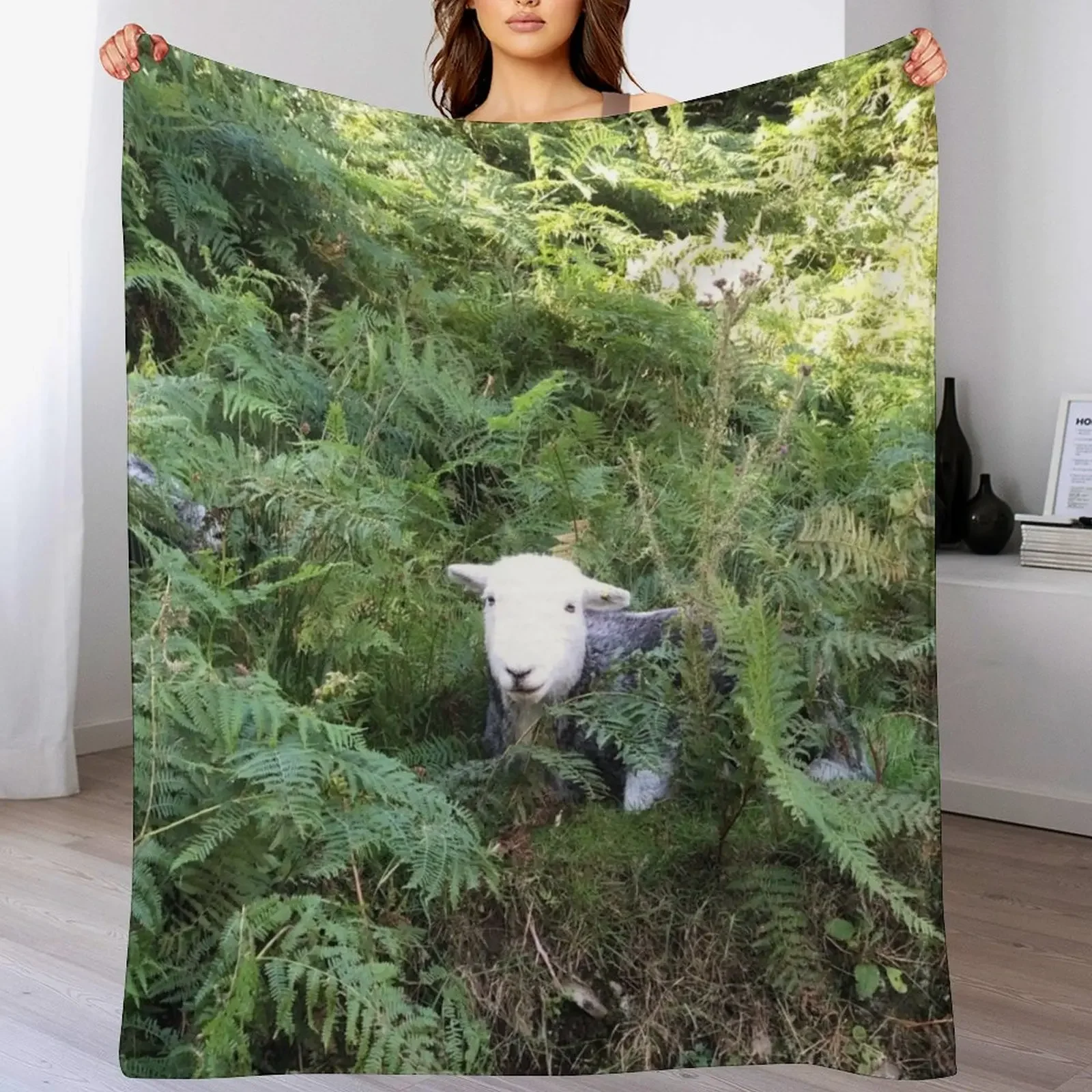 

Herdy sheep in the ferns in the lake district Throw Blanket sofa bed bed plaid Polar Kid'S Blankets
