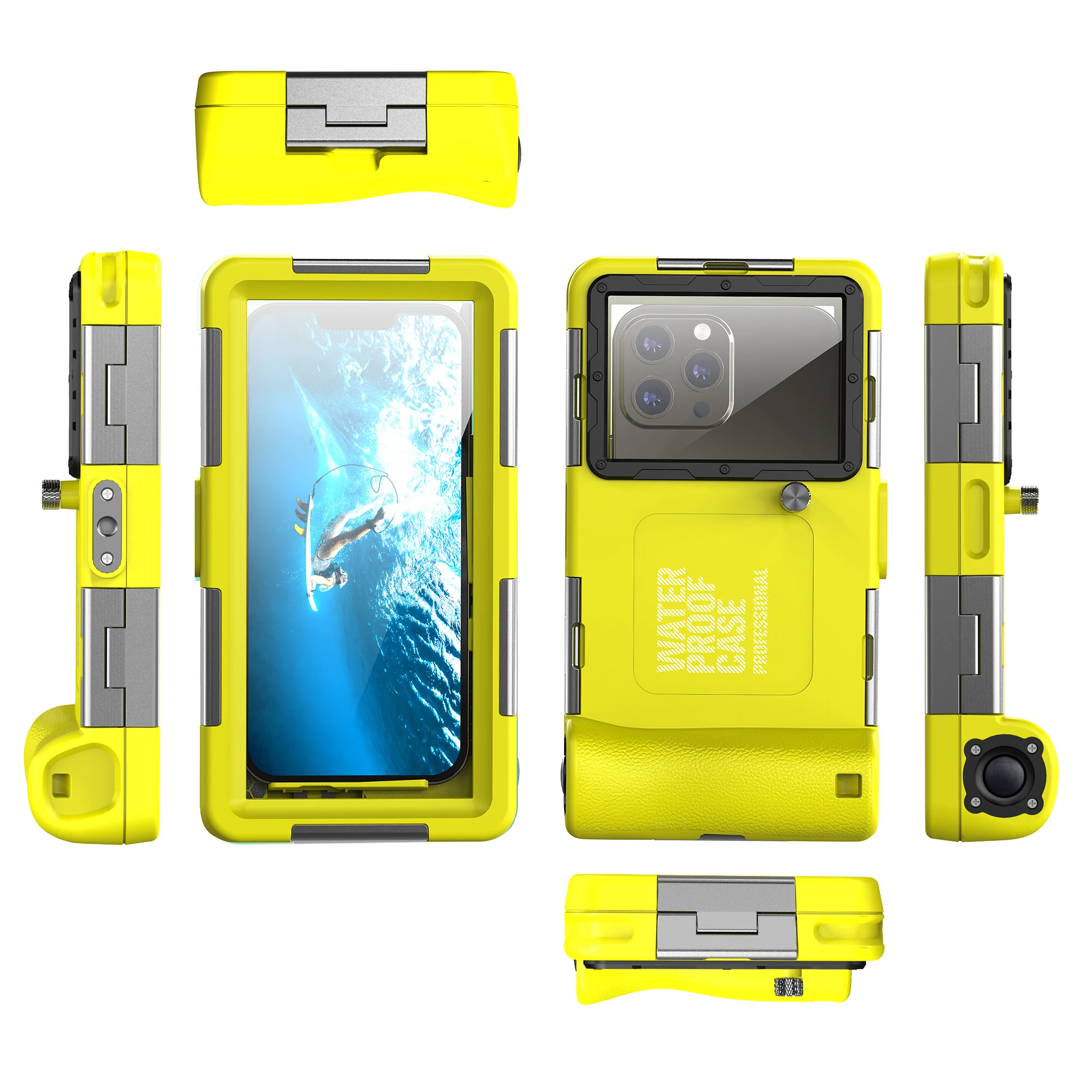Shellbox Nieuw geüpgradede veelkleurige IP68 standaard 15M/50ft duiken/zwemmen fotografie professionele duiken waterdichte telefoonhoes