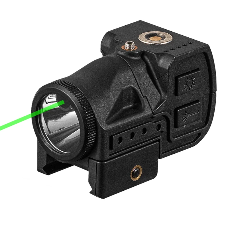 

500 Lumens Weapon Gun Light with Green Laser Sight for Pistol Handgun Tactical Airsoft Flashlight for 20mm Picatinny Rail