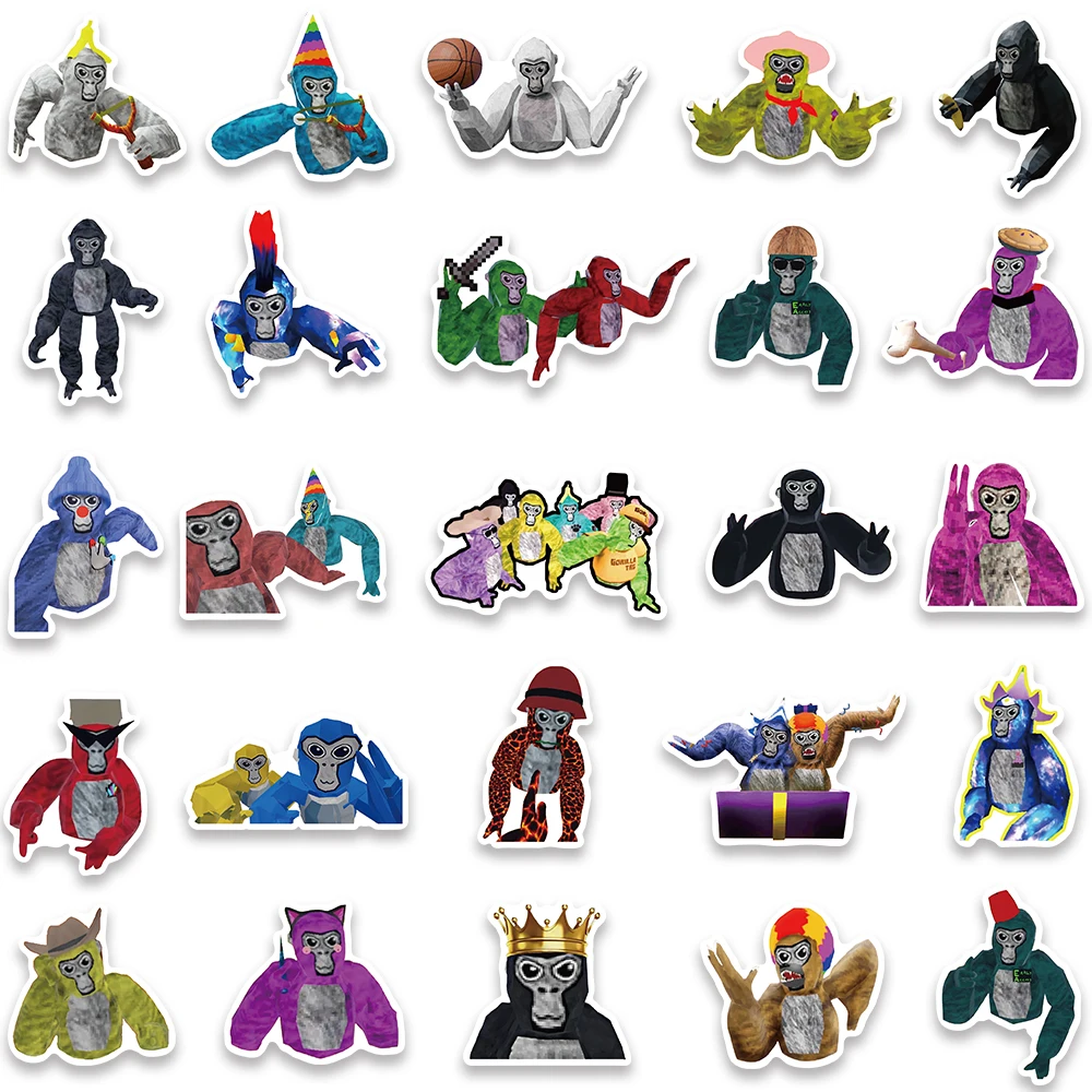 50pcs Hot Game Gorilla Tag Stickers Funny Graffiti Decals For Laptop Suitcase Skateboard Scrapbook Vinyl Waterproof Stickers