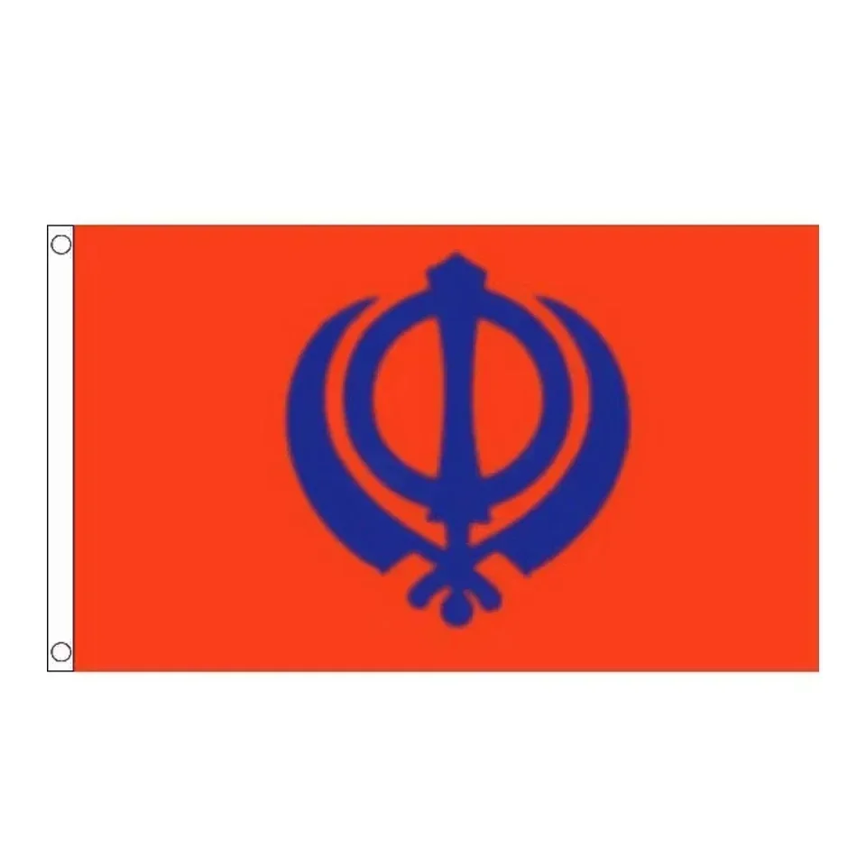 Sikh Flag 90x150cm Indian Sikhism Religion Banner Outdoor Polyester Decor