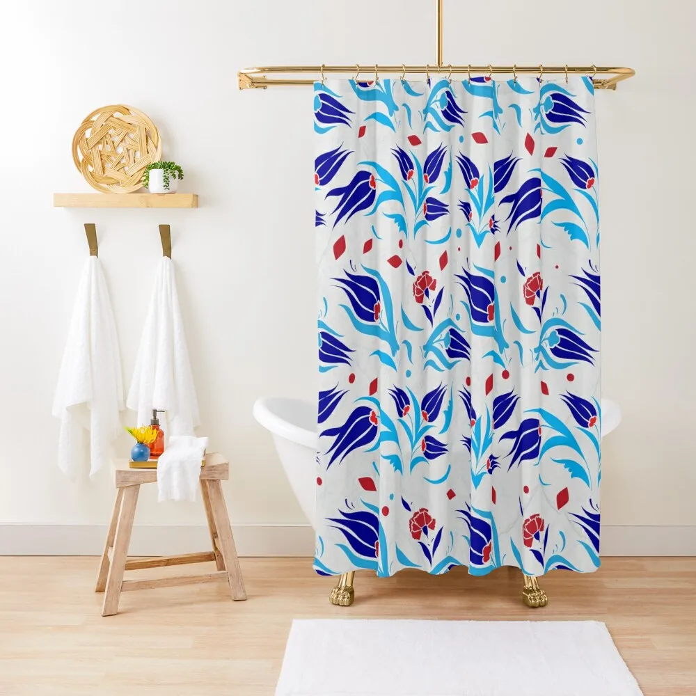 

Turkish tulip pattern Shower Curtain In The Bathroom Elegant Bathroom Shower Set Curtain