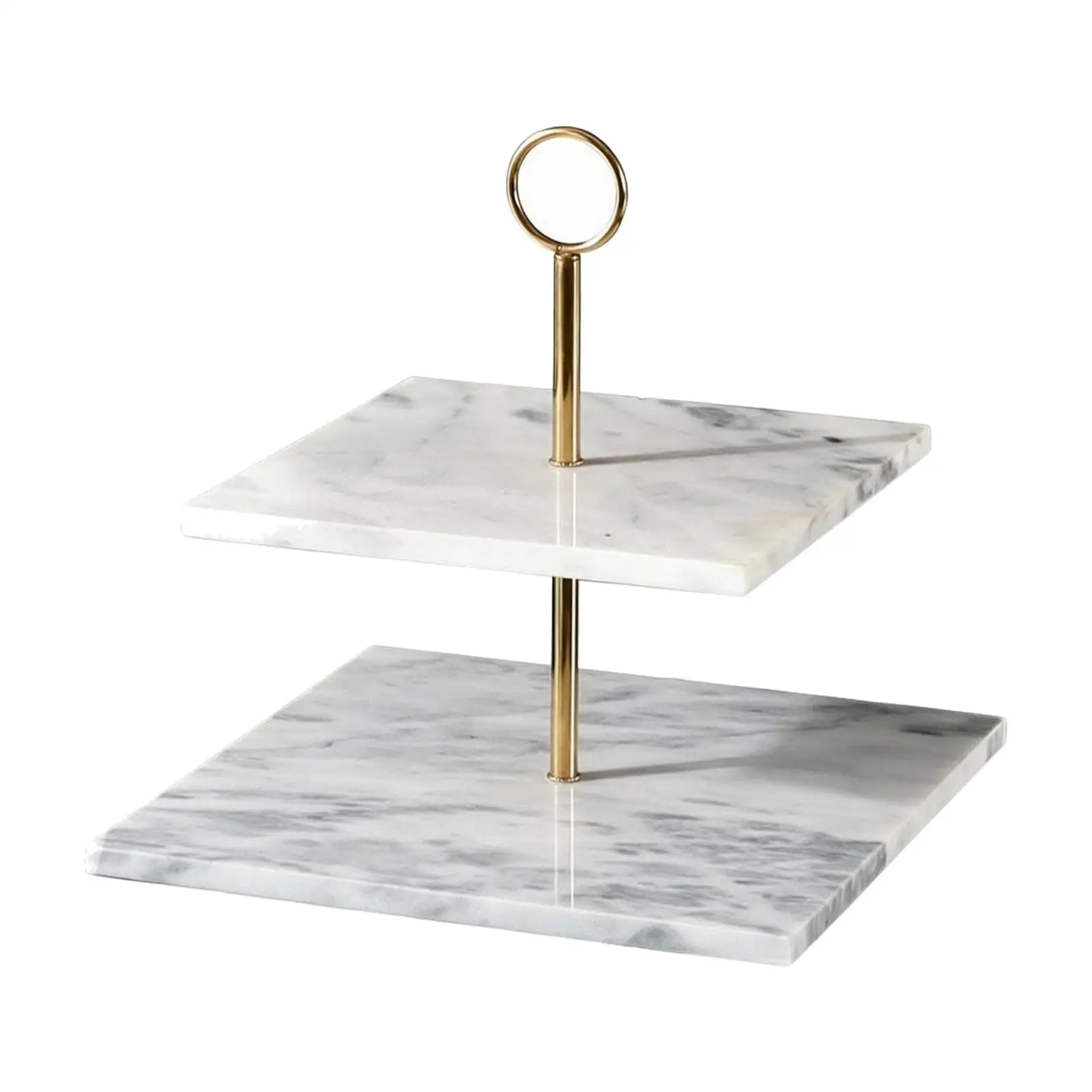 Marble Cake Stand Two Tier Dessert Display for Cupcakes Pastries Party Centerpiece