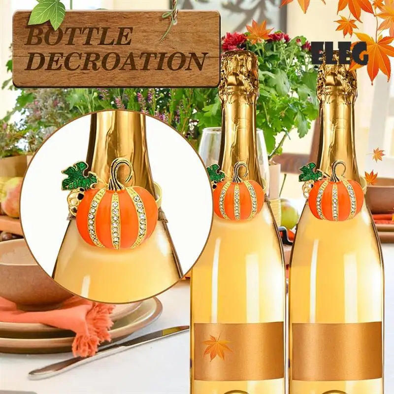 ELEG-6Pcs Fall Napkins Rings Thanksgiving Napkin Ring Halloween Pumpkin Napkin Holders For Holiday Dinner Party
