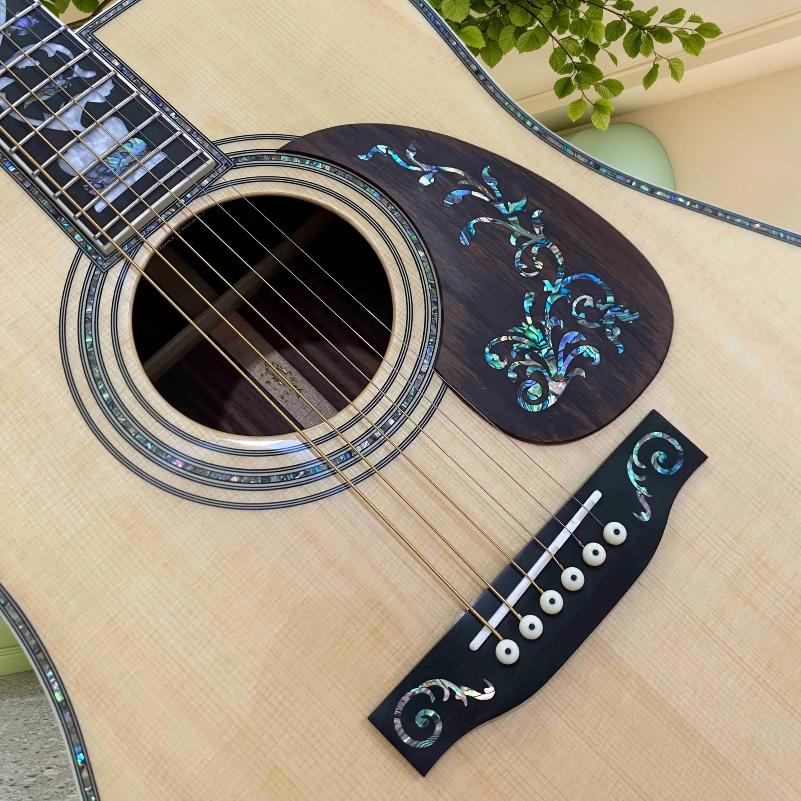 41 Inch D45 Acoustic Guitar Spruce Top Rosewood Back Sides Abalone Floral Inlay Musician Fingerstyle Practice Fingerstyle