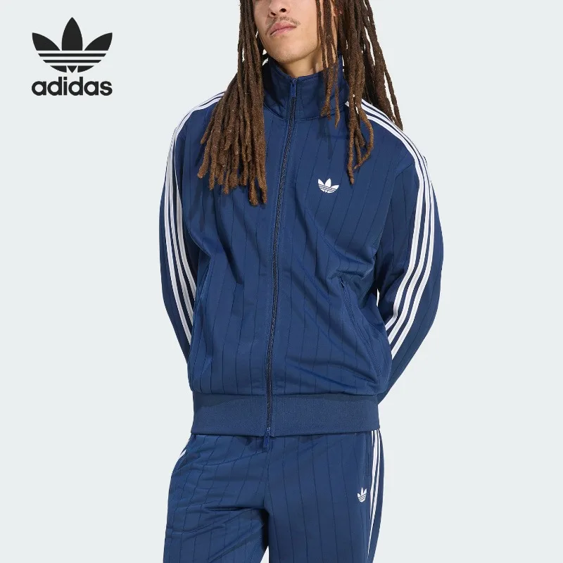 Adidas Clover Men's Striped Zipper Simple Breathable Jacket KE4128
