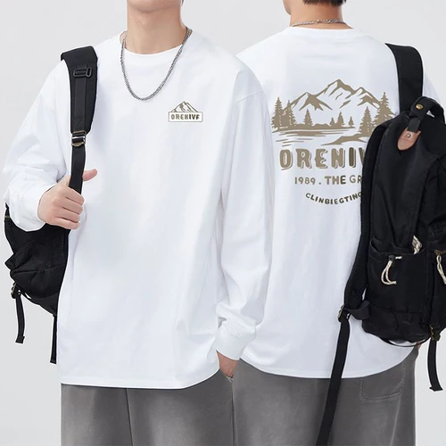 트랜드인 남성 240g 프리미엄 면100% 루즈핏 오버핏 캐주얼 긴팔 티셔츠 봄 가을 필수템 TS3272  Best5