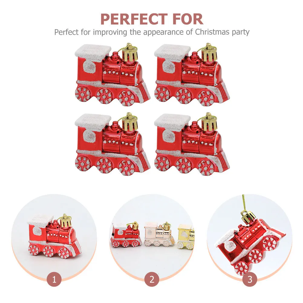 

4Pcs Xmas Tree Hanging Ornaments Train Pendants Christmas Decor Indoor Party Xmas Train Hanging Ornaments Christmas Pendant