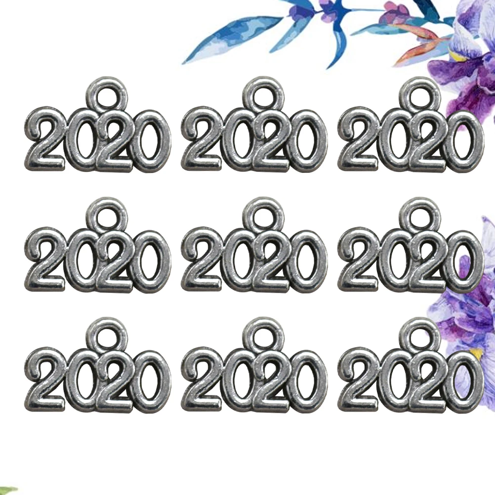 

50pcs Number Alloy Pendant Charm Ancient Silver DIY Jewelry Making Pendants Necklace Bracelet Earrings Project Keychain Gift