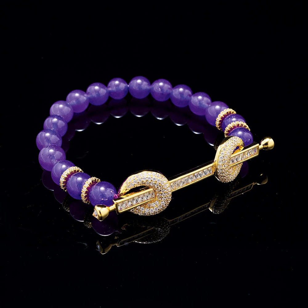 TIRIM Beaded Bracelet for Women Color Natural Stone Bangle Daily Wear Ceremony Engament  Cocktail Party Jewelry Accessories