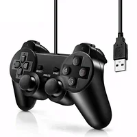 Controlador de PC con joystick de vibración USB con cable - Compatible con WinXP/7/8/10, Vista - Gamepad negro para PC, computadora, computadora portátil