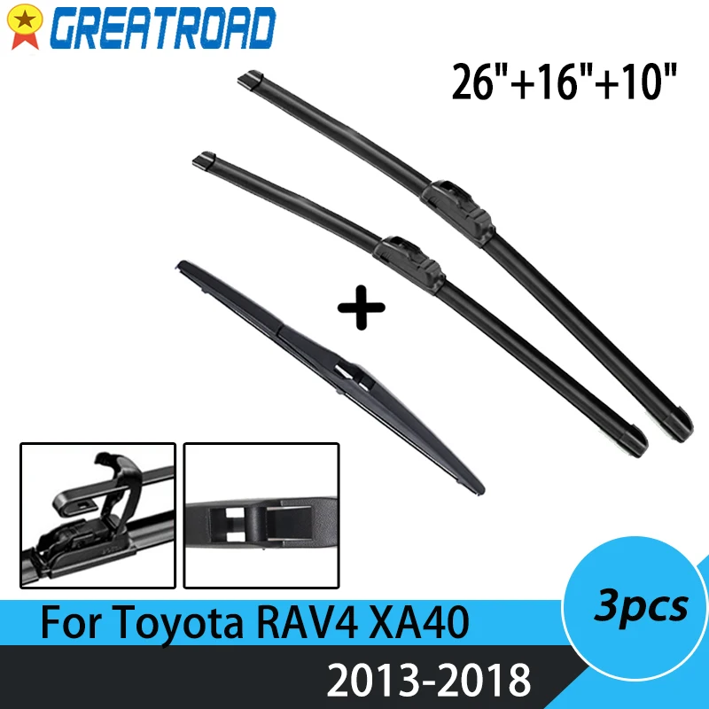 Wiper Front & Rear Wiper Blades Set For Toyota RAV4 XA40 2013 2014 2015 2016 2017 2018 Windshield Windscreen Window 26