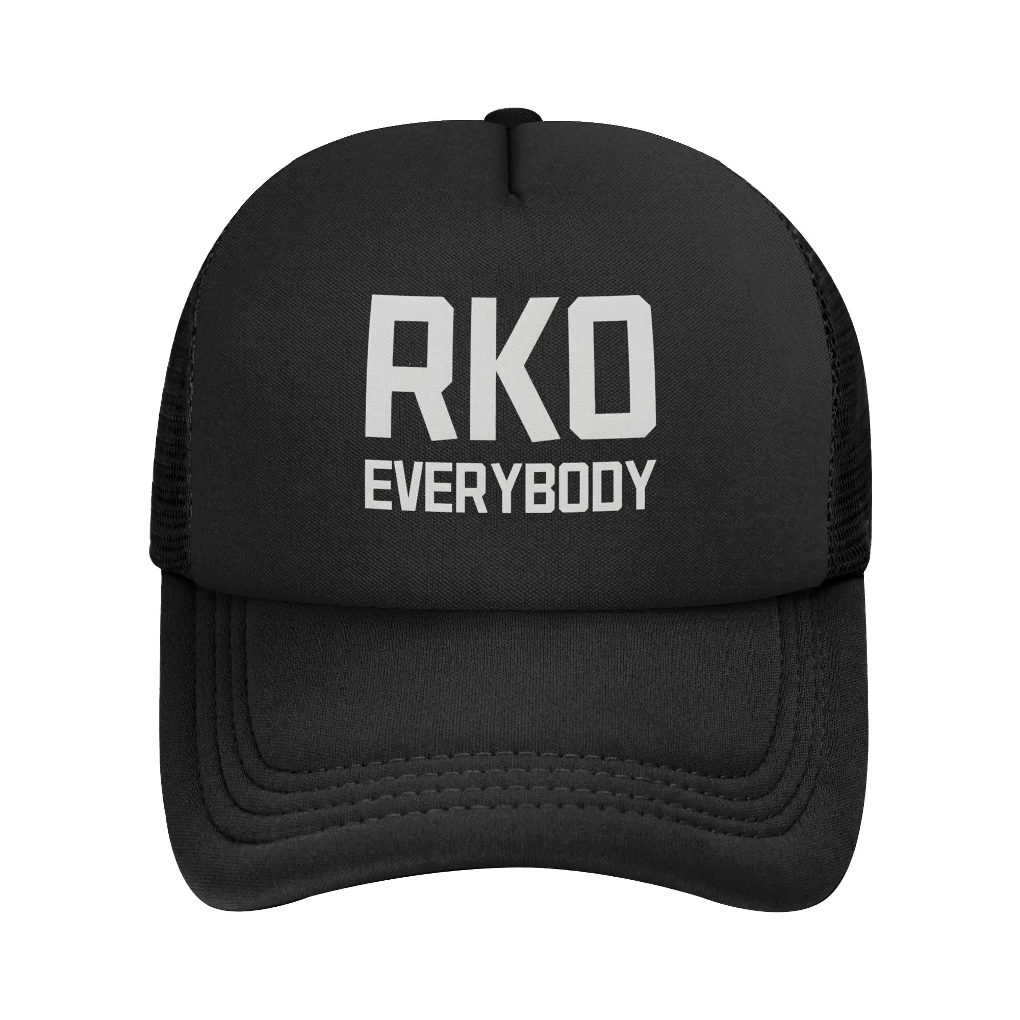 Men Women RKO Everybody  Wrestling Meme Trucker Hat Mesh Baseball Caps Polyester  Hat Trucker Hat Adjustable Golf Hats Summer