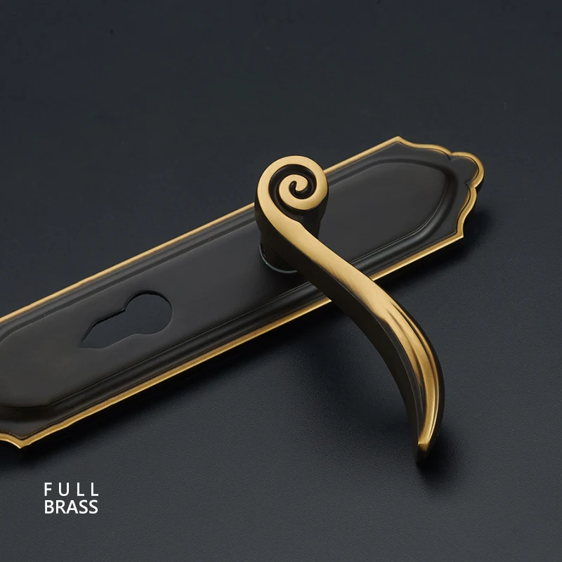 

Hot European Apartment Indoor Wooden Door Lock All Copper Hotel Door Lock Stock Supply