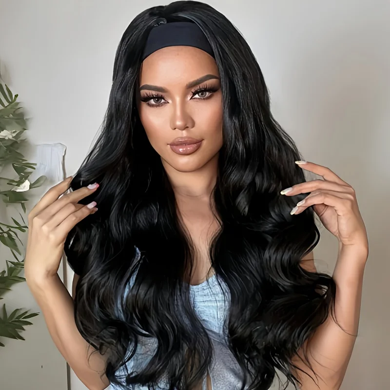 

Human Hair Headband Wigs for Black Women 30Inch Human Hair Brazilian Head Band Wig 180% Density Body Wave Headband None Lace Front Wigs