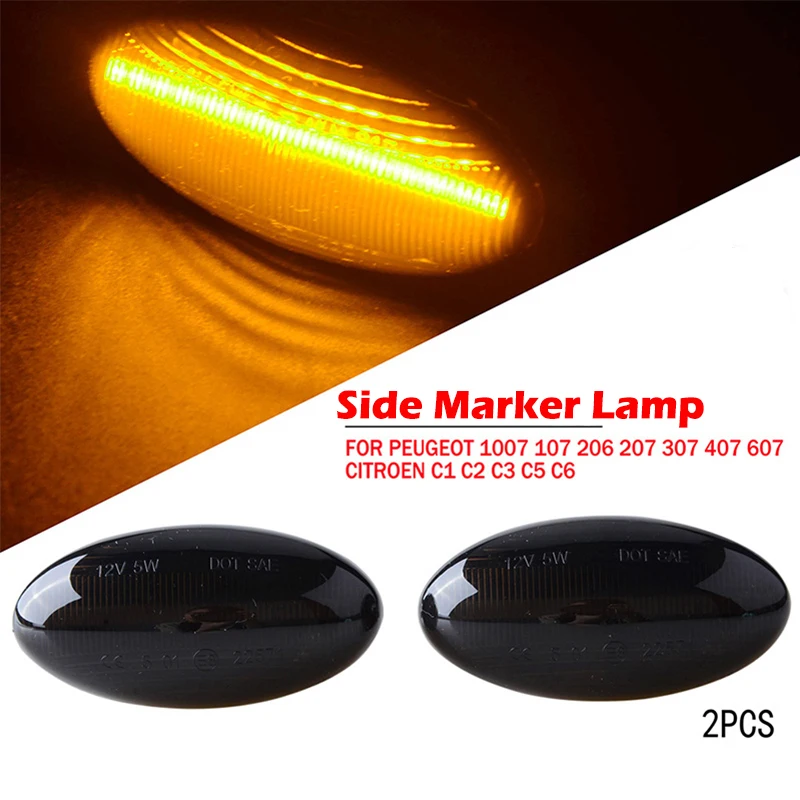 Side Marker Lamp Car Fender Turn Signal Light Fit For Peugeot 307 206 407 107 607 1007 Citroen C1 C2 C3 C5 C6 Car Accessories