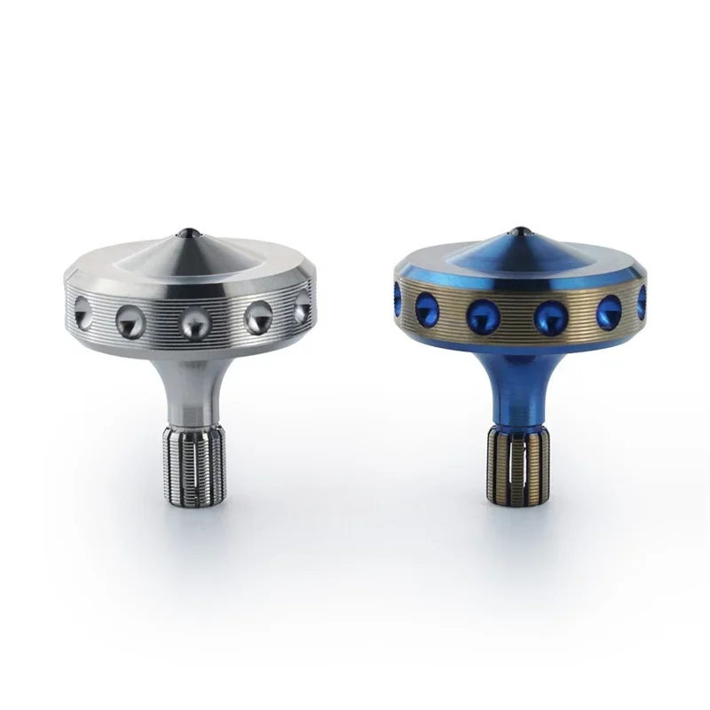 Oryginalny żyroskop FEGVE ze stopu tytanu EDC Fidget Spinner Ręczne błystki Metalowe koraliki ceramiczne Srebrne pieczone niebieskie ręczne żyroskopy Twist