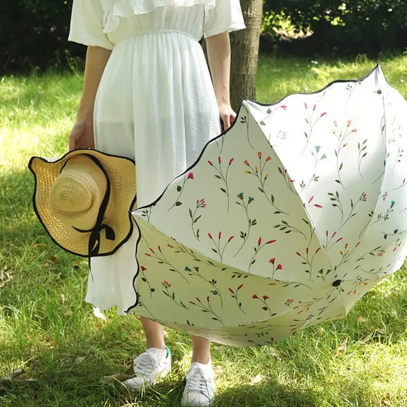 

Women's Two-In-One Sunshade Umbrella UV Protection Large Double Person Three Refresh Clear Sun Blocking Umbrella Rain Umbrella