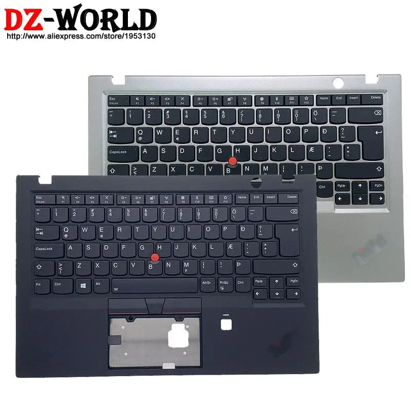 New Original Icelandic Backlit Keyboard With Shell Palmrest Upper Case C Cover for Lenovo Thinkpad X1 Carbon 6th Gen 6 Laptop