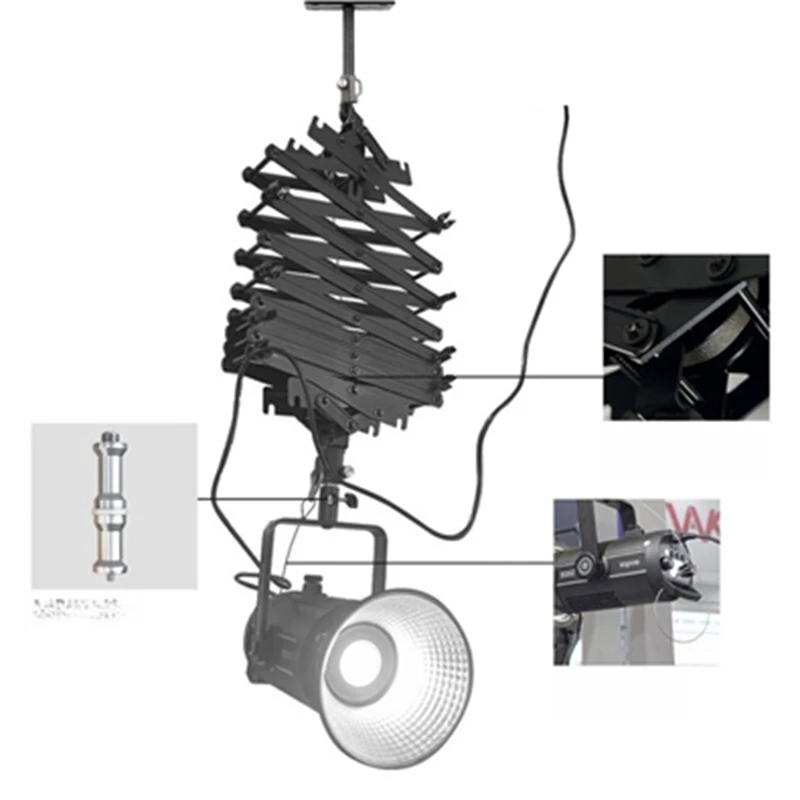 Photography flash, ceiling light bracket, ceiling hanging light bracket, telescopic arm, indoor fixed wall hanging wall