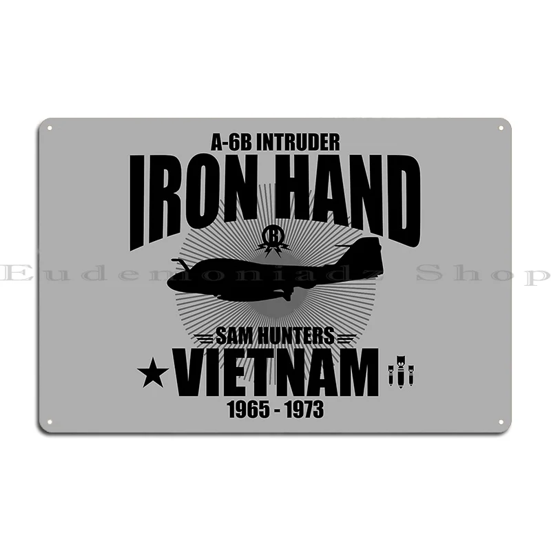 A 6 Intruder Iron Hand Metal Sign Club Kitchen Living Room Printed Wall Mural Tin Sign Poster