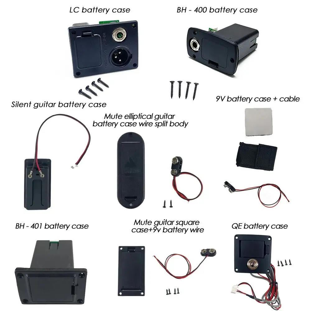 Kontak Kabel 2 Pin Plug Bass Aktif Tempat Baterai Pickup Casing Baterai Pickup Gitar Kotak Baterai 9V