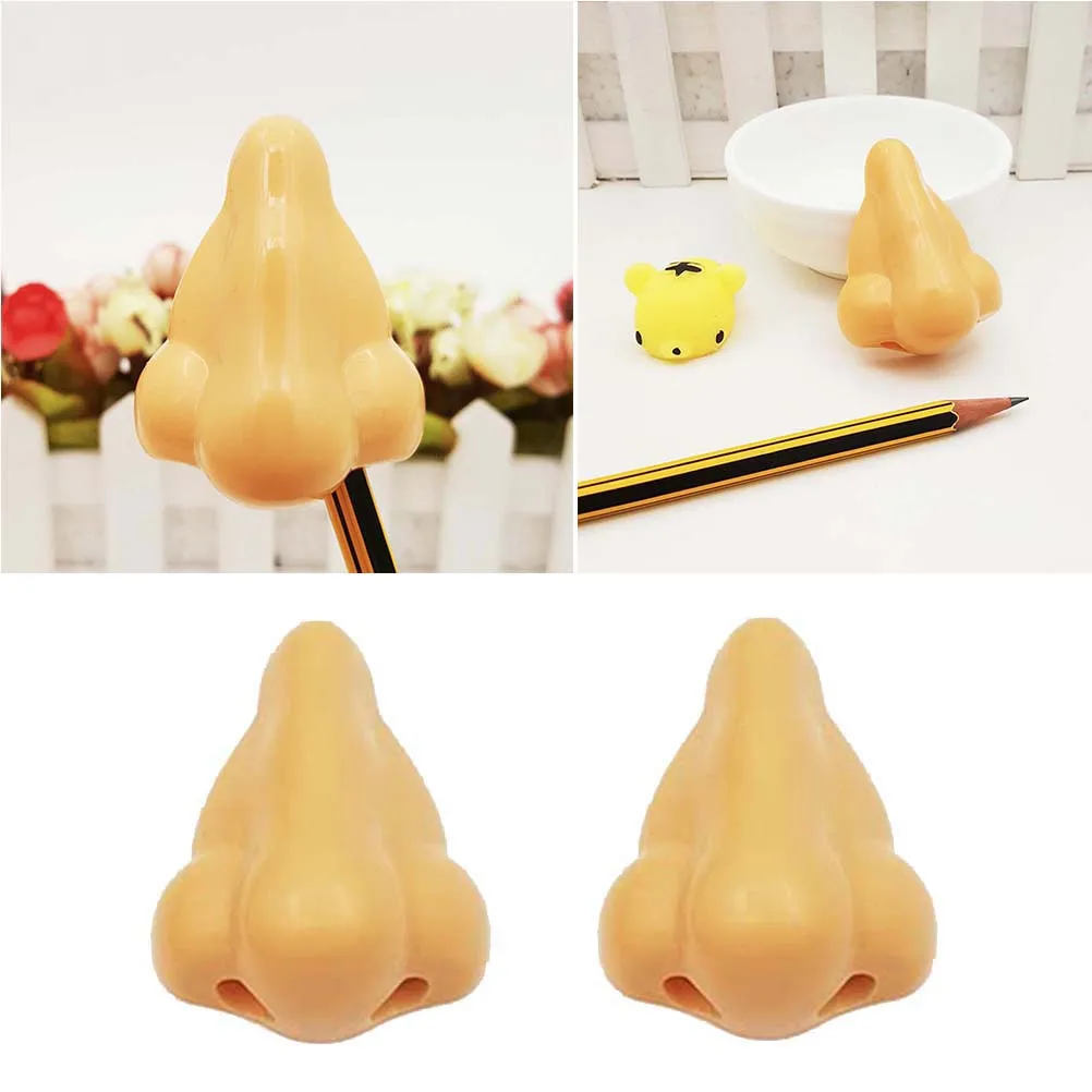 

2Pcs Pencil Sharpener Realistic Nose Design Creative Stationery School Office Supplies Drawing Writing Tool for Students