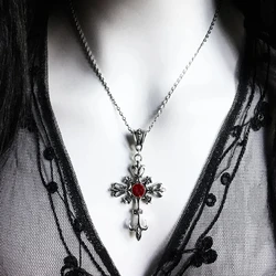 Ornate Gothic Cross Necklace, Gothic Jewelry, Statement Necklace, Cross Pendant, Gift, Classic Goth Necklace,