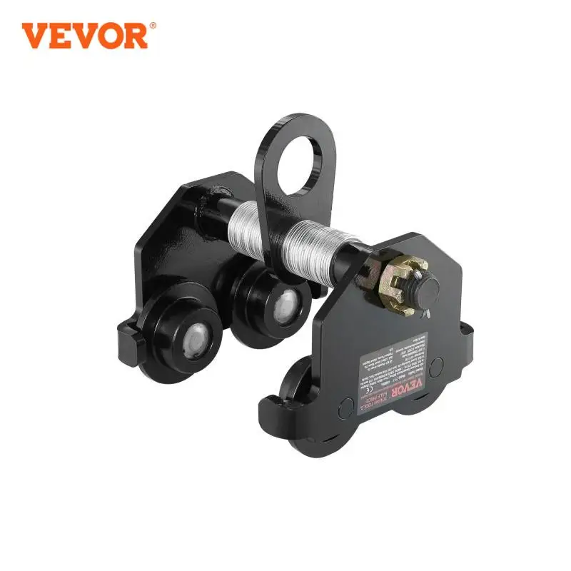 VEVOR 1/2/3 Ton Push Beam Manual Trolley Garage Hoist with Wheels Adjustable for Straight Curved I-Beam Flange Width 2.5