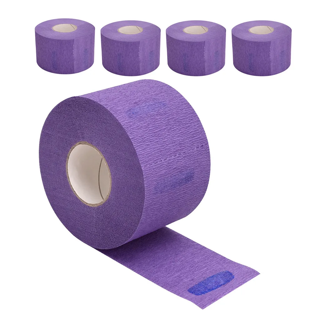 5 Rolls Disposable Neck Paper for Haircut Protection Stretchy Barber Neck Bands Salon Dyeing Perm Use Comfortable Skin-Friendly