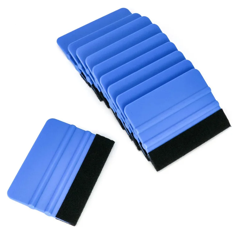 10Pcs Vinyl Squeegee with 10Pcs Squeegee Felt Fabric for Tint Film Decal Scraper Applicator Vinyl Wrap Window Tint Tool