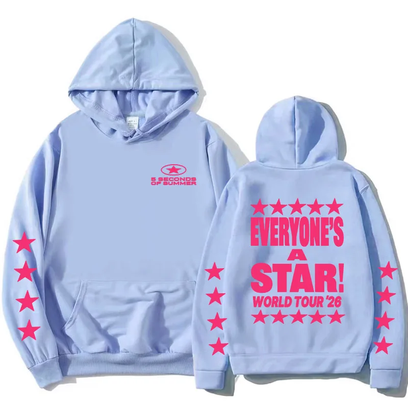 5 Seconds of Summer 5SOS Hoodies Everyone's A Star World Tour 2026 Sweatshirt mit Grafikdruck, langärmlig, lässige Damenoberteile – Detail 7