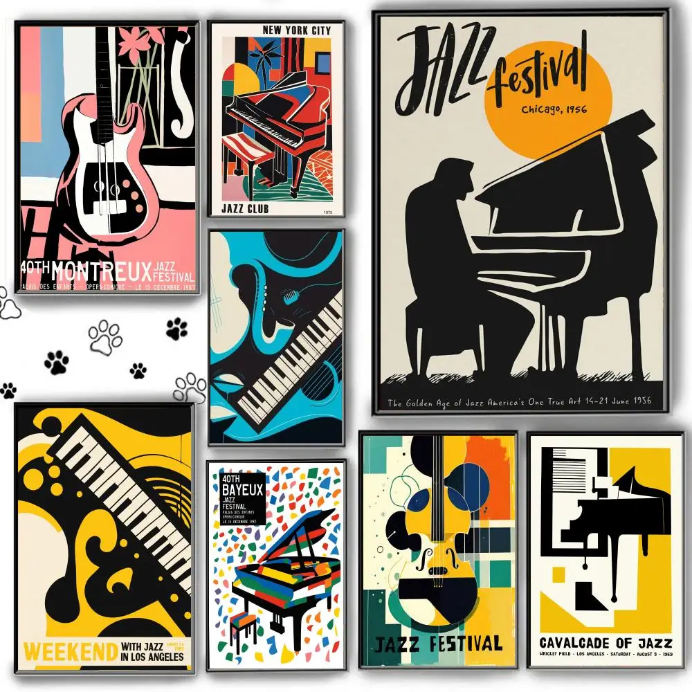 Poster Self Adhesive HD PVC Wall Art - Waterproof & Stain Proof For Home Office Jazz Music