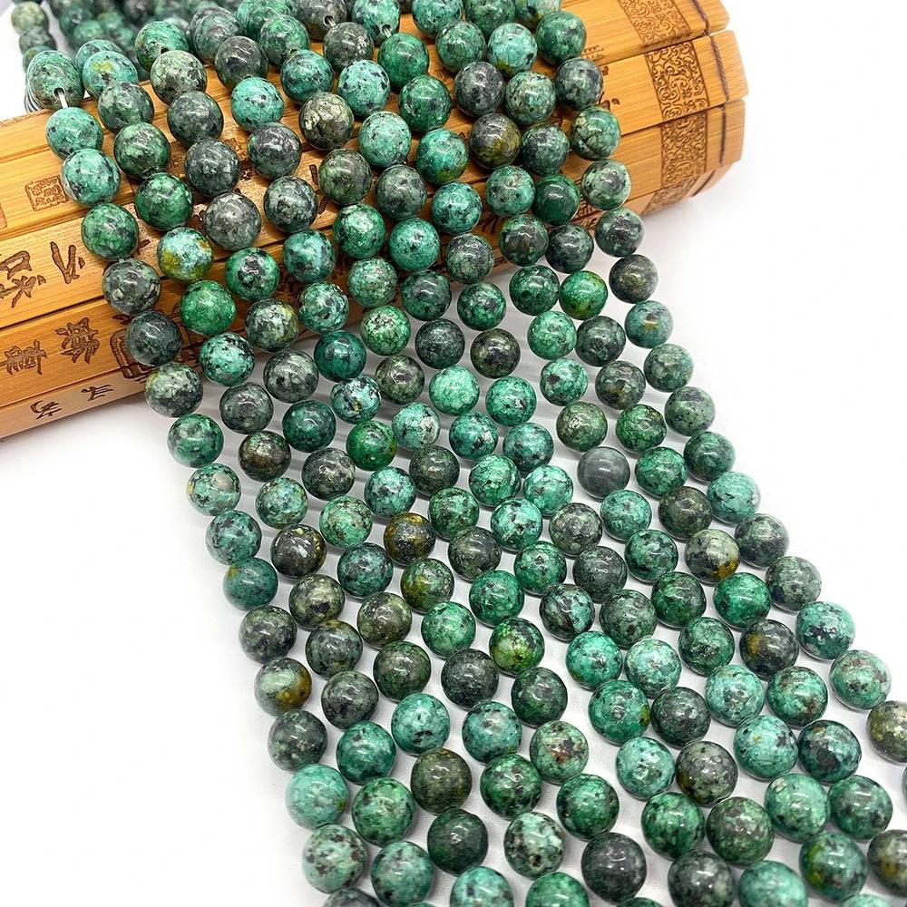 

Round NaturalAfrican Turquoise Beads 6/8/10mm Polished Loose Bead 1 Strand Handmade Necklace Bracelet Jewelry Accessory