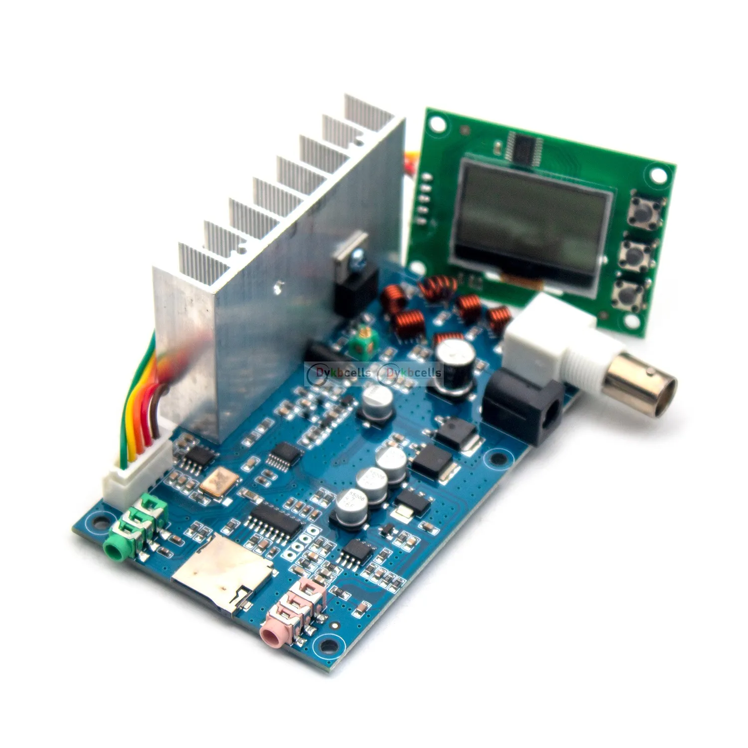 Estação de Rádio de Frequência de Display Lcd Digital Transmissor fm Transmissão de Áudio Estéreo Pll Receptor Ham 12v 5w 76108mhz