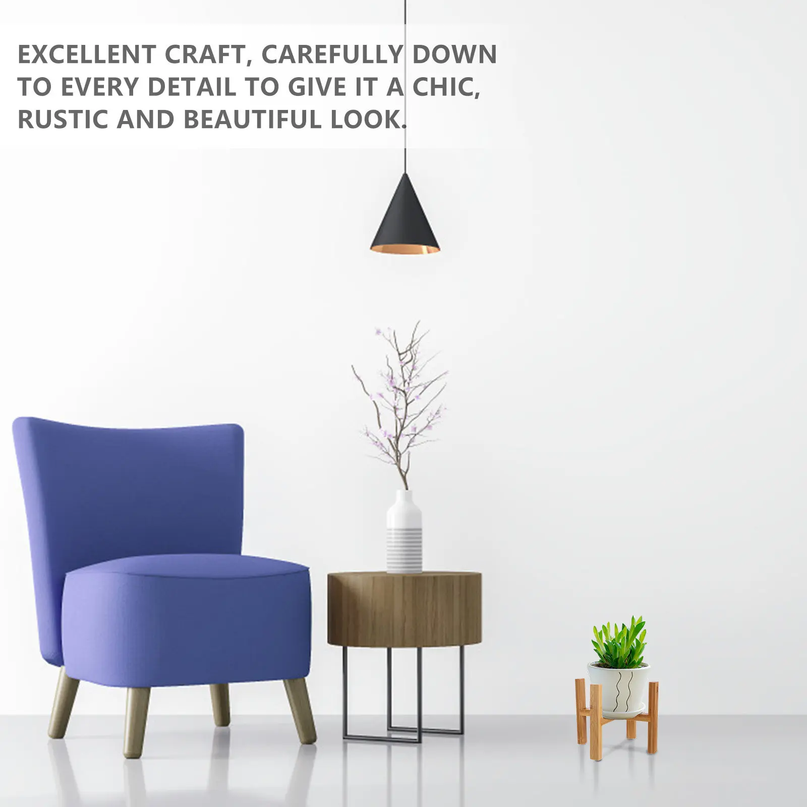 Premium Bamboo Plant Stand Super Bearing Capacity Flower Pot Rack for Fiddle Leaf Fig Cactus Bonsai Home Garden Patio Office