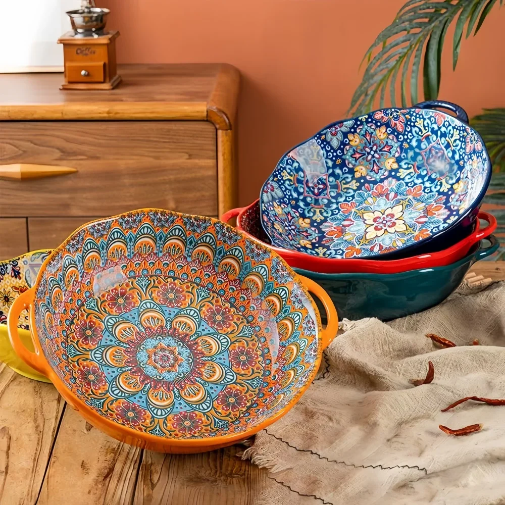 Bohemian Amphora Soup Bowl Household Ceramic Large Soup Bowl Noodle Bowl High Value Tableware Large Ramen Soup