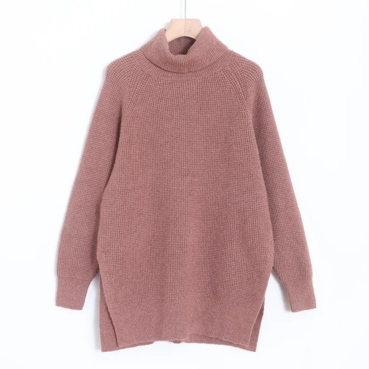 

Autumn Winter High Ne Long Sve Thermal Women's Sweater Loose Fit Comfortable Warm Mid-Length Crew Ne Knitwear