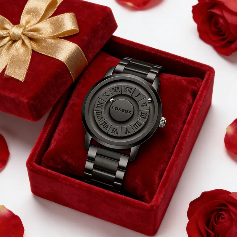 

LIGE Valentine's Day Gift For Husband Boyfriend Men Watch Creative Scrolling Pointer Magnetic Force Quartz Wristwatch Waterproof