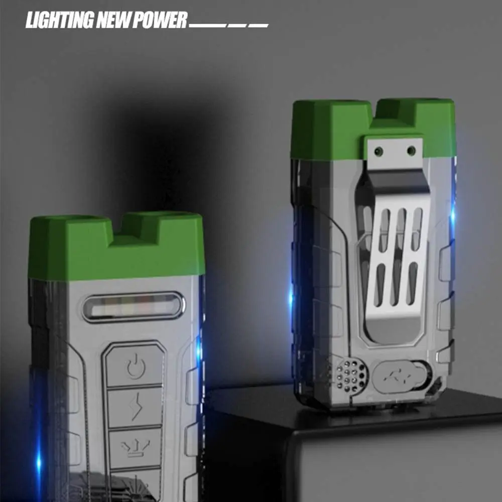 Type-C Charging Keychain Flashlight Double Light Source with Back Clip Cap Clip Flashlight Lightweight Tail Magnet Torch