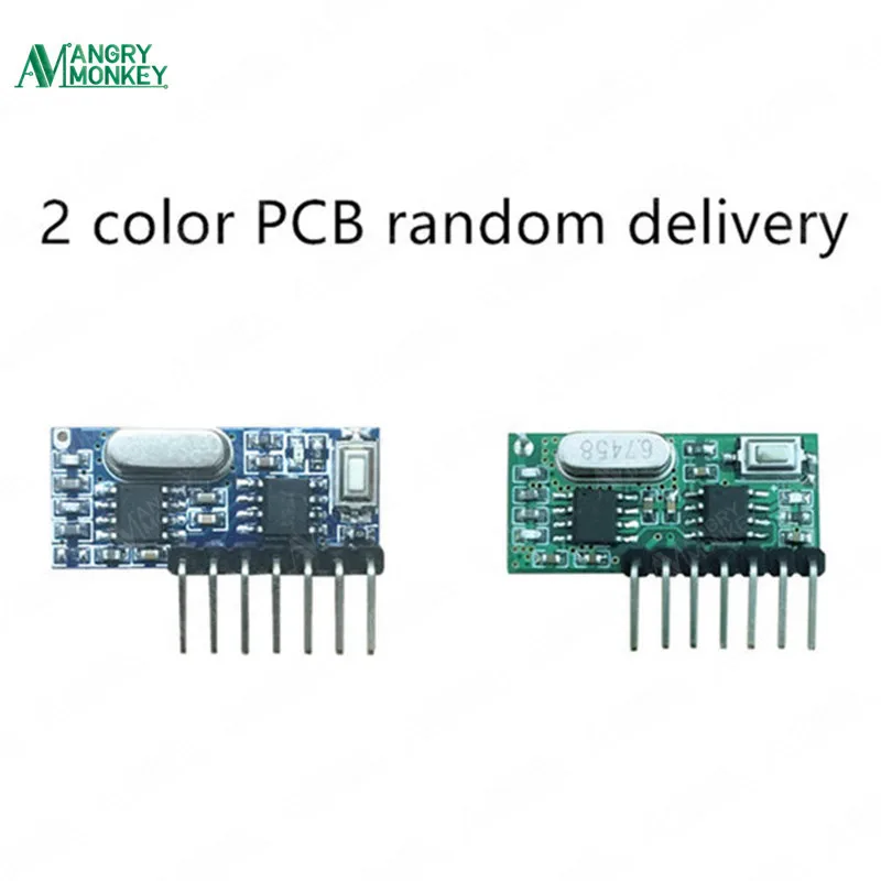 1 set RF module 433 Mhz Wireless Receiver and Transmitter Receiver Learning Code 1527 4Ch with antenna For Arduino uno DIY kit