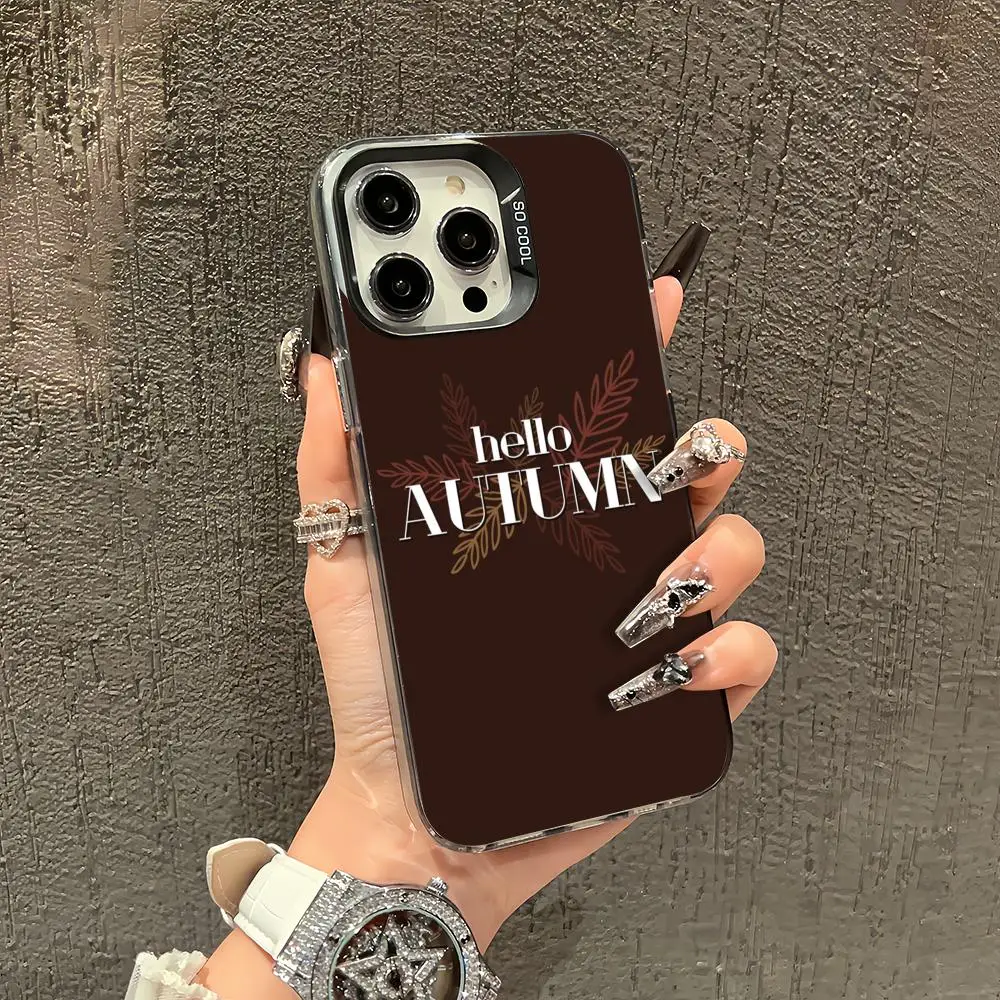 Classic Quotes Matte Silver Phone Case with Contrast Camera Frame Anti-Fingerprint Shockproof Cover for iPhone
