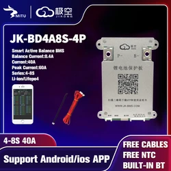 Jk BmS 4S 6S 7S 8S 40A 60A 80A 100A 150A 200A 12V 24V LCD RS485 Smart Bluetooth Active Balance Lifepo4 Li-Ion Lto Battery