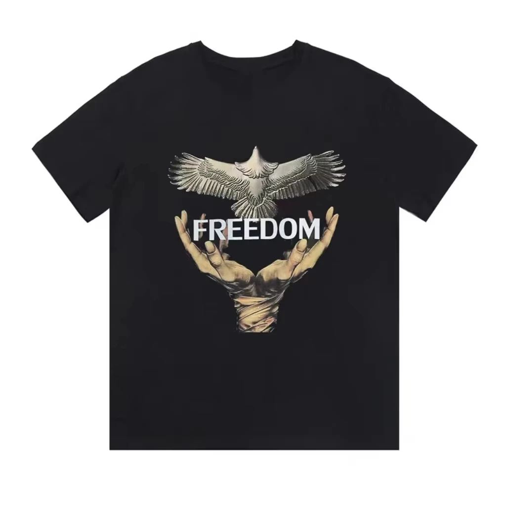 

2025 summer Men's breathable cotton T-shirt fashion print running T-shirt Harajuku top short sleeved sports shirt summer new st