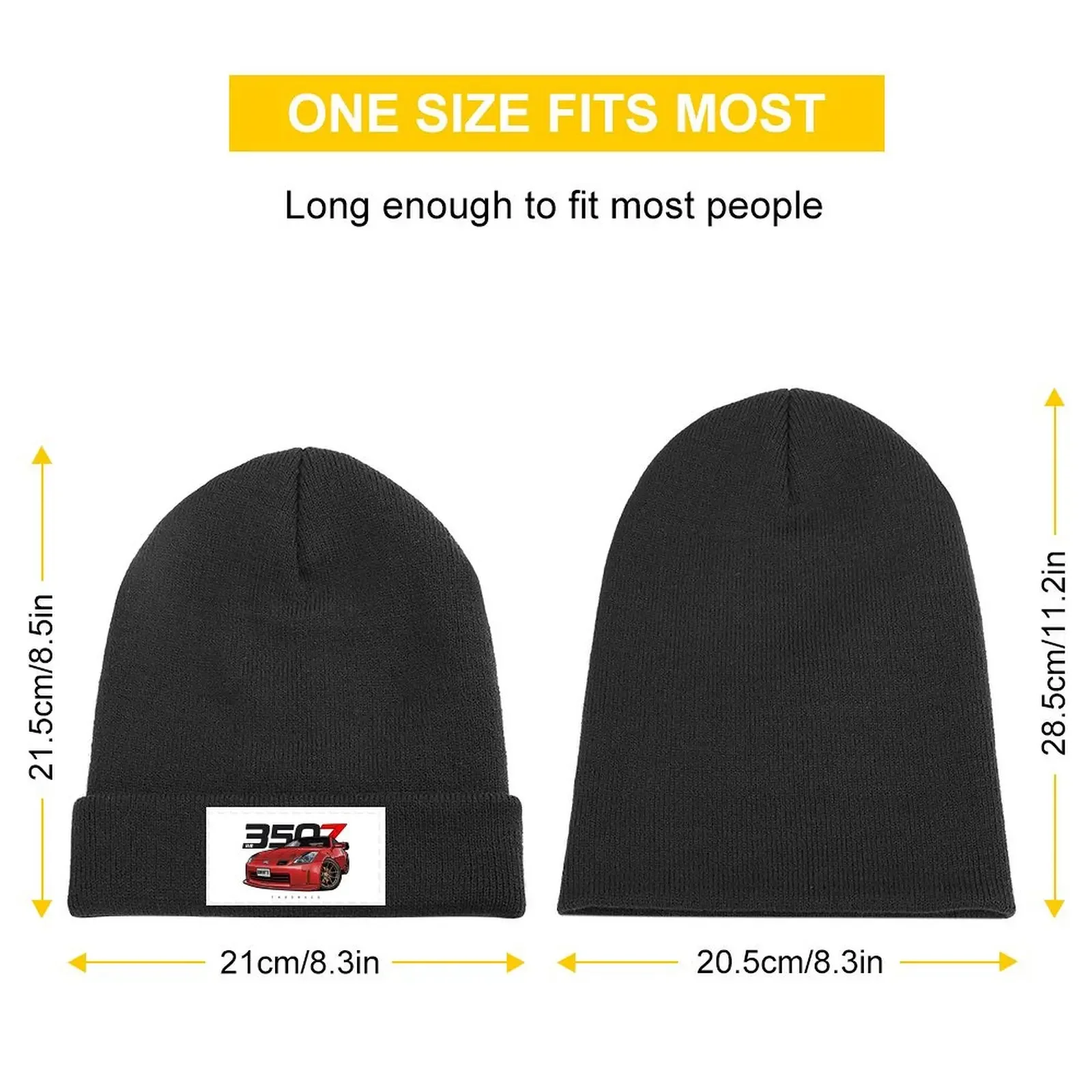 Car Illustration 350Z Knitted Cap Cosplay Vintage Custom Cap Sports Cap Elegant Women's Hats Men's